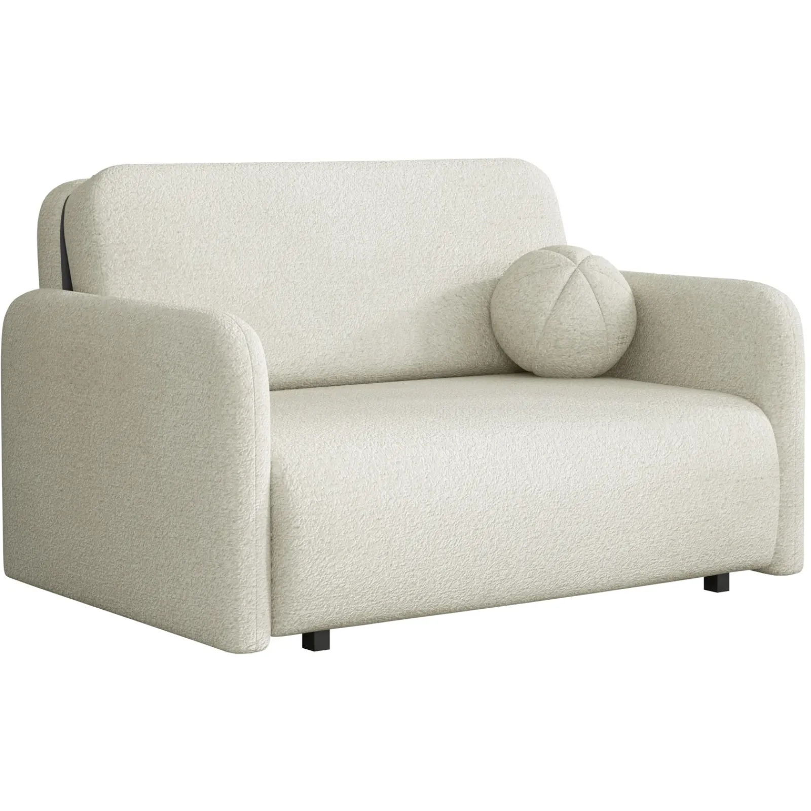 Garnero Arredamenti Divani Lineari|Divani Letto-Divano letto 2 posti 130x103 cm con contenitore e cuscino Reposa Tessuto Bouclé Beige Chiaro