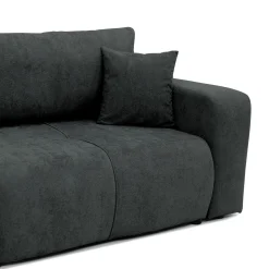 Garnero Arredamenti Divani Lineari|Divani Letto-Divano letto 3 posti 248x90cm con contenitore in Floty Tessuto Velo Nero