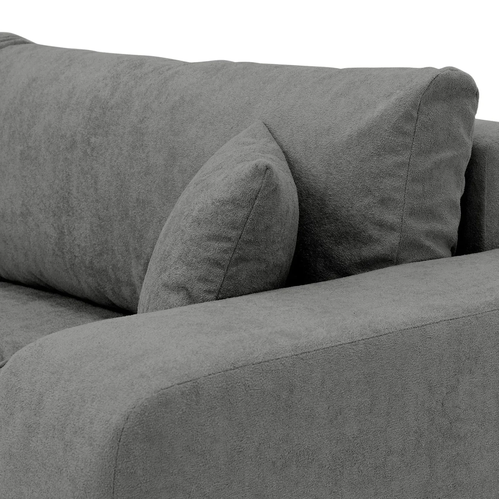 Garnero Arredamenti Divani Lineari|Divani Letto-Divano letto 3 posti 248x90cm con contenitore in Floty Tessuto Velo Grigio Scuro