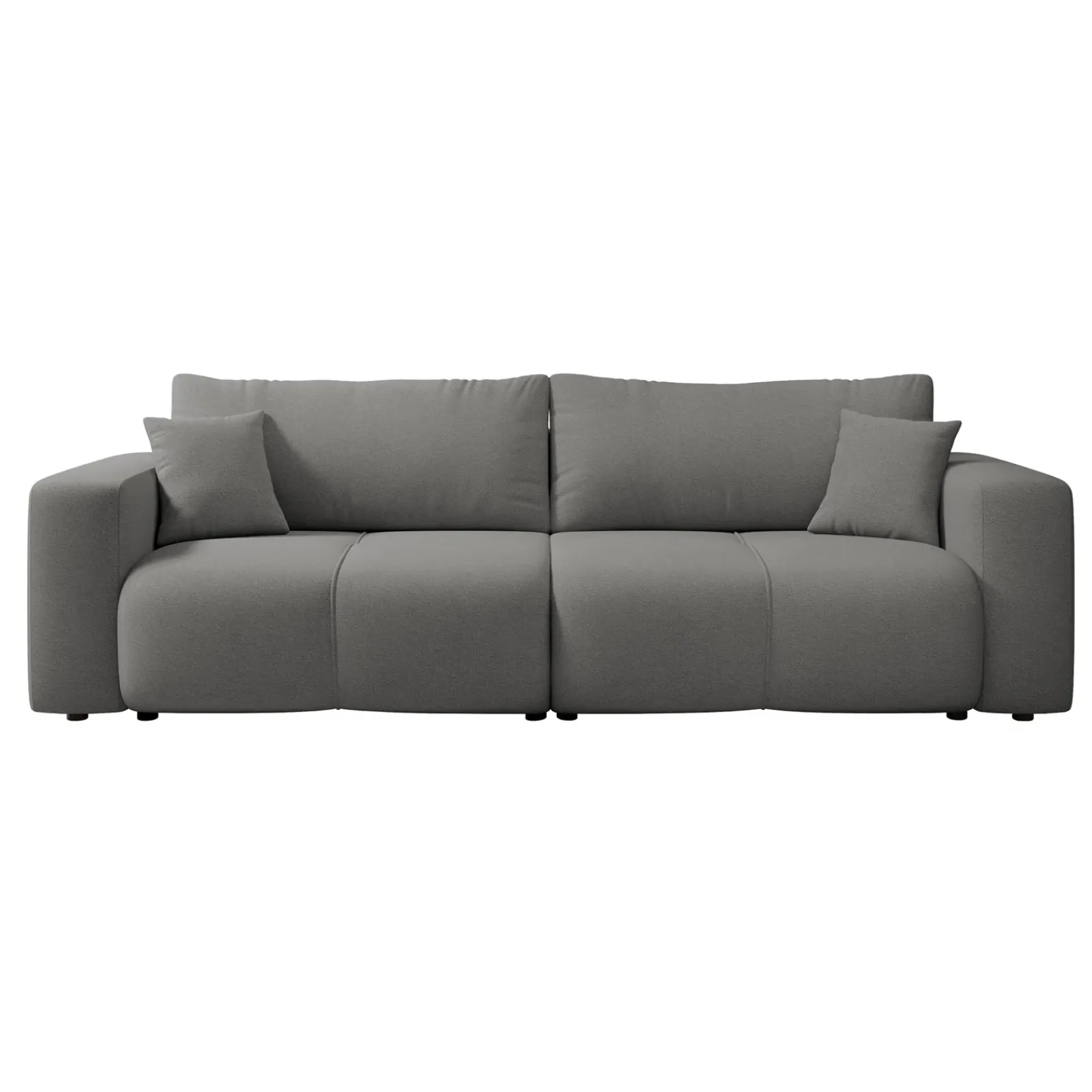 Garnero Arredamenti Divani Lineari|Divani Letto-Divano letto 3 posti 248x90cm con contenitore in Floty Tessuto Velo Grigio Scuro