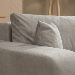 Garnero Arredamenti Divani Lineari|Divani Letto-Divano letto 3 posti 248x90cm con contenitore in Floty Tessuto Velo Grigio Chiaro