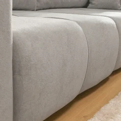 Garnero Arredamenti Divani Lineari|Divani Letto-Divano letto 3 posti 248x90cm con contenitore in Floty Tessuto Velo Grigio Chiaro