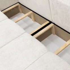 Garnero Arredamenti Divani Lineari|Divani Letto-Divano letto 3 posti 248x90cm con contenitore in Floty Tessuto Velo Bianco