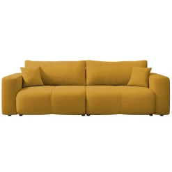 Garnero Arredamenti Divani Lineari|Divani Letto-Divano letto 3 posti 248x90cm con contenitore in tessuto velo giallo senape Floty Tessuto Velo Senape
