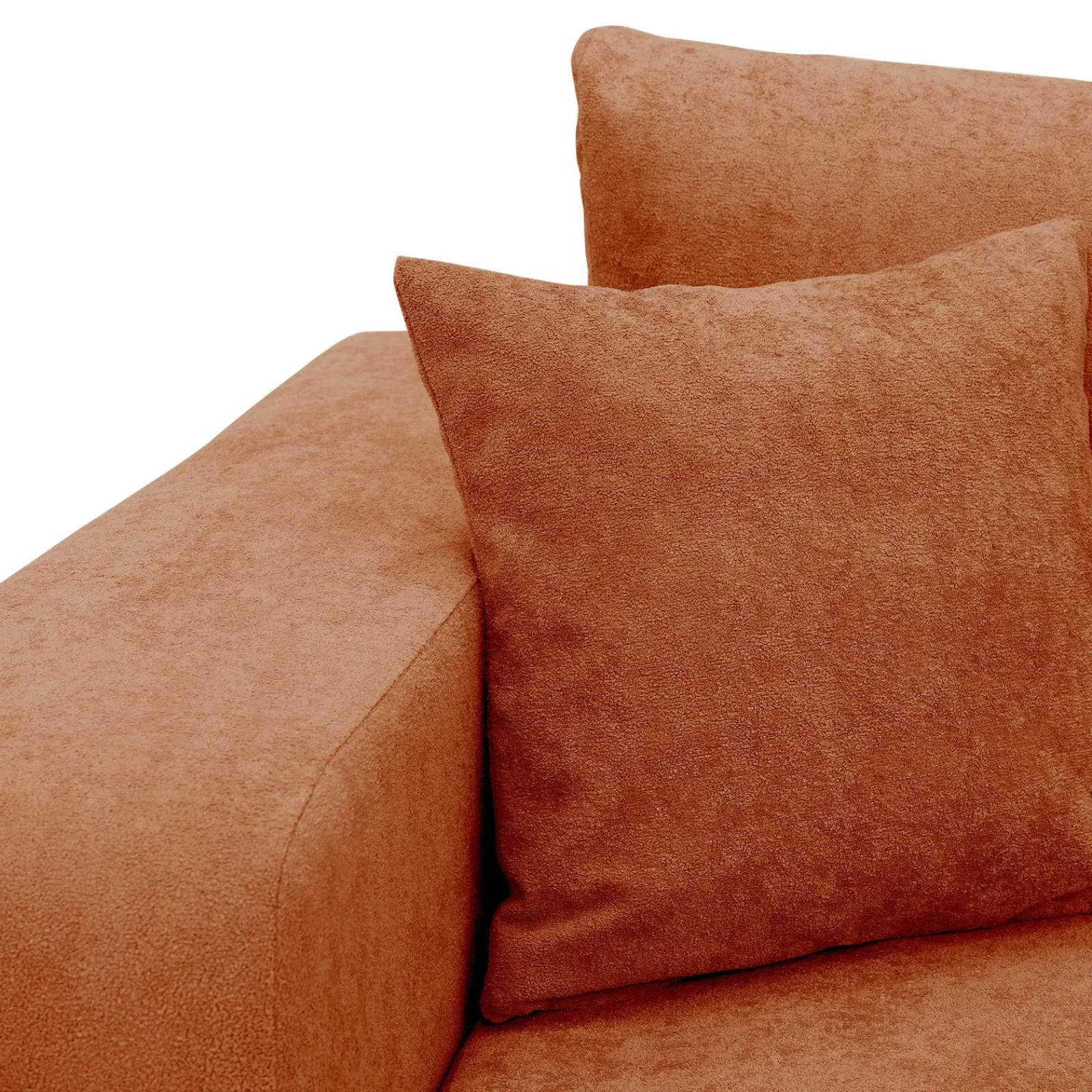 Garnero Arredamenti Divani Lineari|Divani Letto-Divano letto 3 posti 248x90cm con contenitore in Floty Tessuto Velo Rosso Mattone