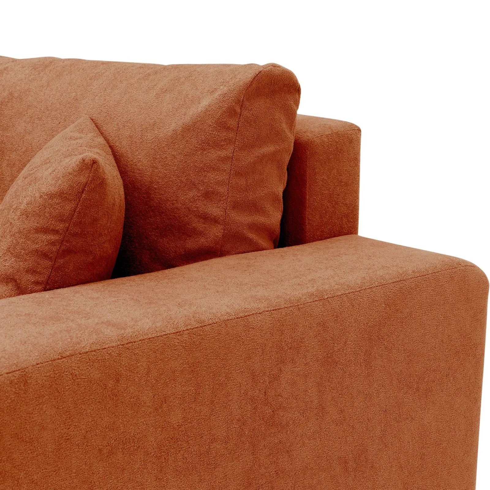 Garnero Arredamenti Divani Lineari|Divani Letto-Divano letto 3 posti 248x90cm con contenitore in Floty Tessuto Velo Rosso Mattone