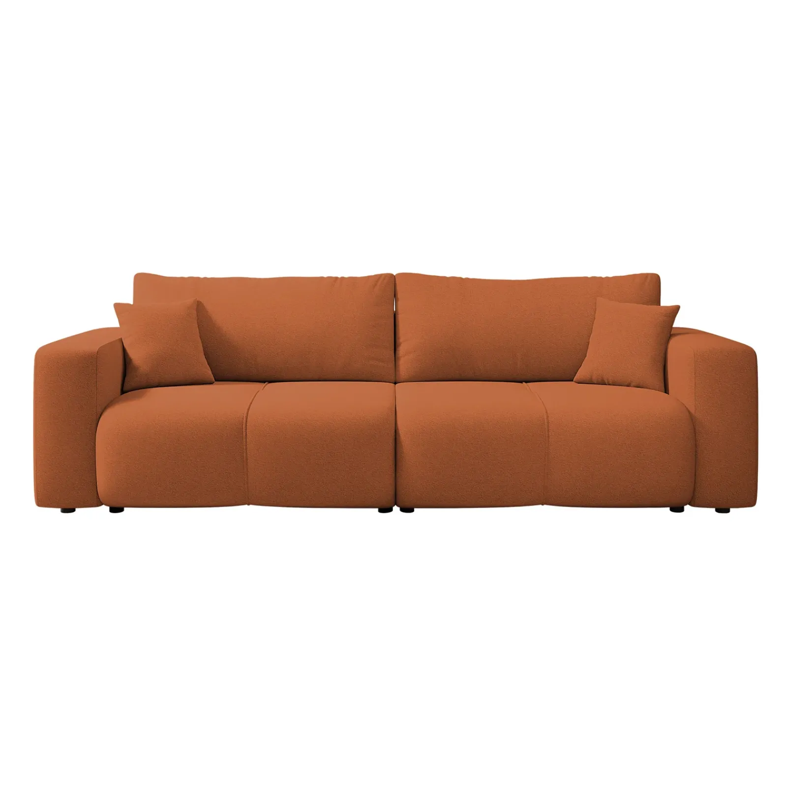 Garnero Arredamenti Divani Lineari|Divani Letto-Divano letto 3 posti 248x90cm con contenitore in Floty Tessuto Velo Rosso Mattone