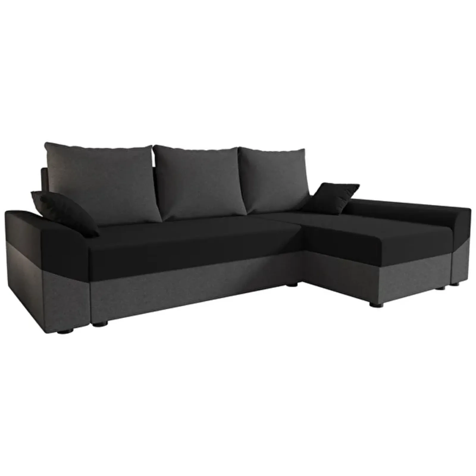 Garnero Arredamenti Divani Angolari|Divani Letto-Divano letto 3 posti 240x145cm matrimoniale angolare grigio nero Appia Tessuto Vellutato Alova Grigio Nero