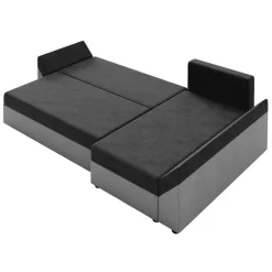 Garnero Arredamenti Divani Angolari|Divani Letto-Divano letto 3 posti 240x145cm matrimoniale angolare grigio nero Appia Tessuto Vellutato Alova Grigio Nero