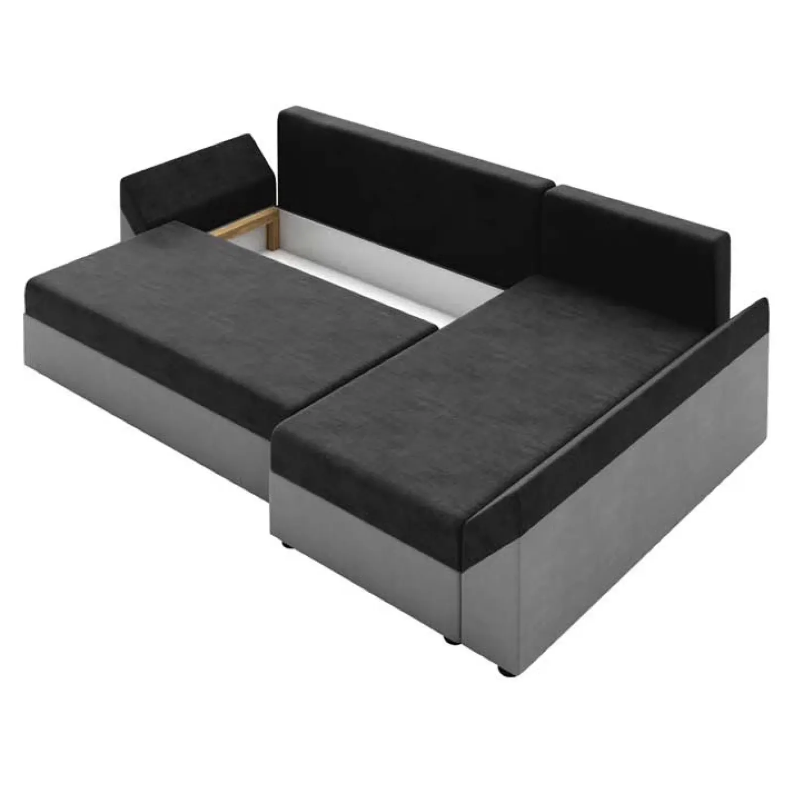 Garnero Arredamenti Divani Angolari|Divani Letto-Divano letto 3 posti 240x145cm matrimoniale angolare grigio nero Appia Tessuto Vellutato Alova Grigio Nero