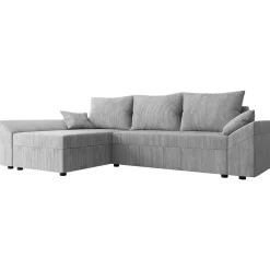 Garnero Arredamenti Divani Angolari|Divani Letto-Divano letto 3 posti 240x145cm matrimoniale angolare velluto a coste grigio Appia Velluto Poso Grigio