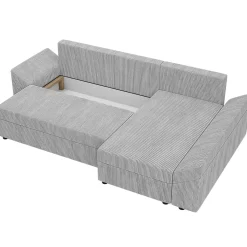 Garnero Arredamenti Divani Angolari|Divani Letto-Divano letto 3 posti 240x145cm matrimoniale angolare velluto a coste grigio Appia Velluto Poso Grigio