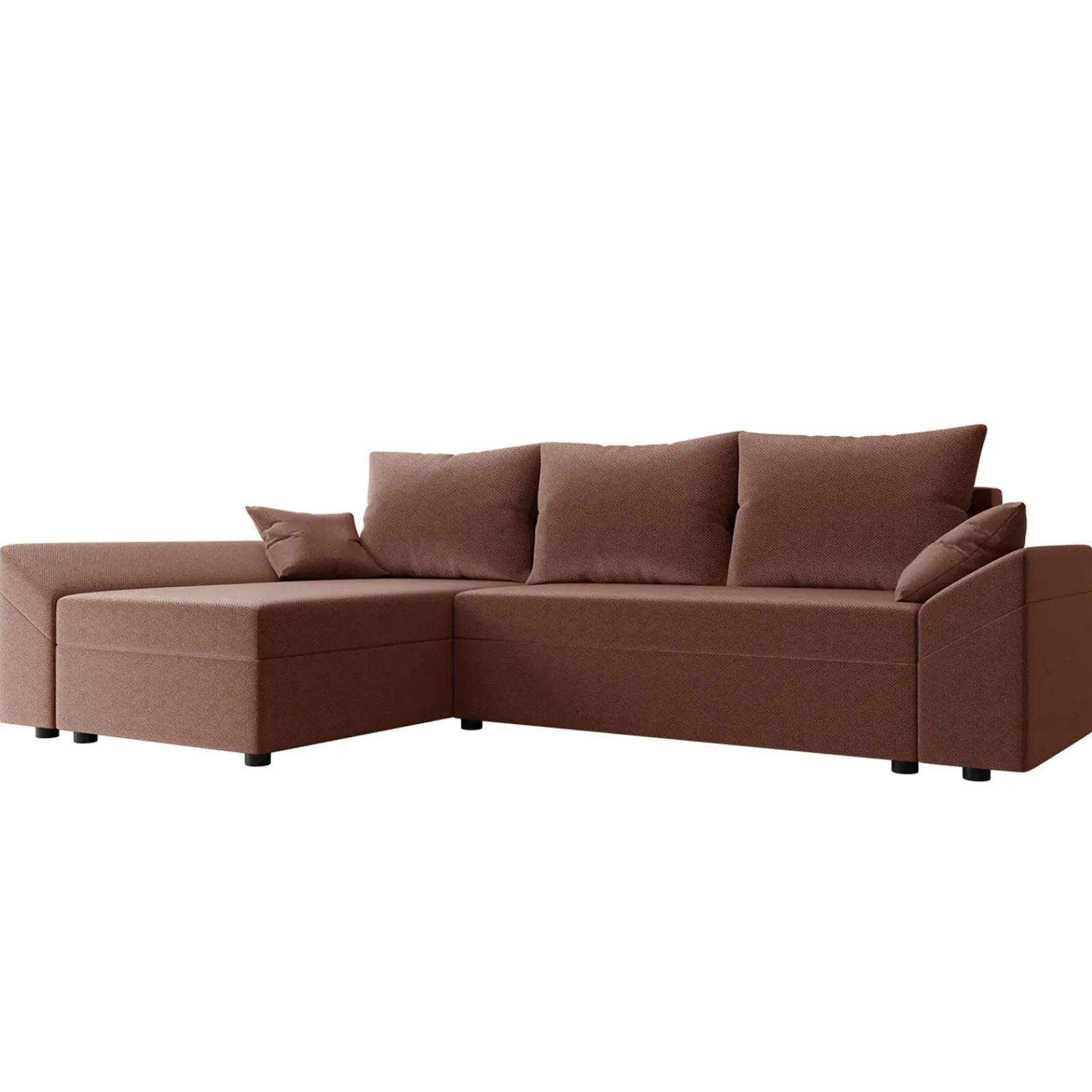 Garnero Arredamenti Divani Angolari|Divani Letto-Divano letto 3 posti 240x145cm matrimoniale angolare rosa Appia Tessuto Felpato Kronos Rosa