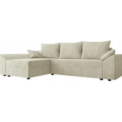 Garnero Arredamenti Divani Angolari|Divani Letto-Divano letto 3 posti 240x145cm matrimoniale angolare velluto a coste beige Appia Velluto Poso Beige