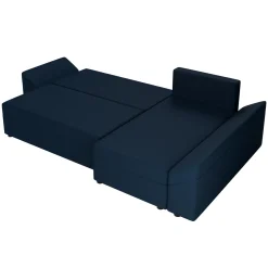 Garnero Arredamenti Divani Angolari|Divani Letto-Divano letto 3 posti 240x145cm matrimoniale angolare blu Appia Tessuto felpato Kronos Blu