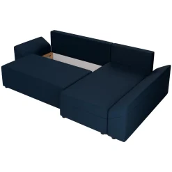 Garnero Arredamenti Divani Angolari|Divani Letto-Divano letto 3 posti 240x145cm matrimoniale angolare blu Appia Tessuto felpato Kronos Blu
