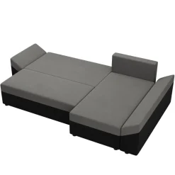 Garnero Arredamenti Divani Angolari|Divani Letto-Divano letto 3 posti 240x145cm matrimoniale angolare nero grigio Appia Tessuto Vellutato Alova Nero Grigio