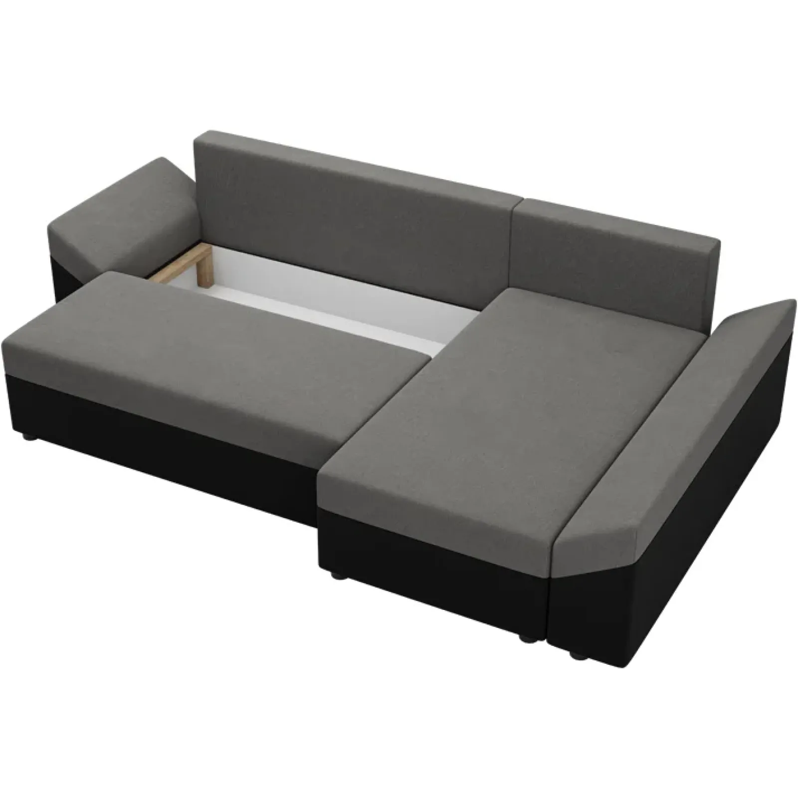 Garnero Arredamenti Divani Angolari|Divani Letto-Divano letto 3 posti 240x145cm matrimoniale angolare nero grigio Appia Tessuto Vellutato Alova Nero Grigio
