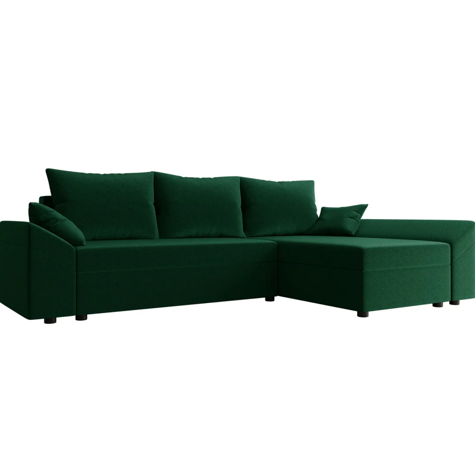 Garnero Arredamenti Divani Angolari|Divani Letto-Divano letto 3 posti 240x145cm matrimoniale angolare verde Appia Tessuto Felpato Kronos Verde