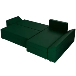 Garnero Arredamenti Divani Angolari|Divani Letto-Divano letto 3 posti 240x145cm matrimoniale angolare verde Appia Tessuto Felpato Kronos Verde