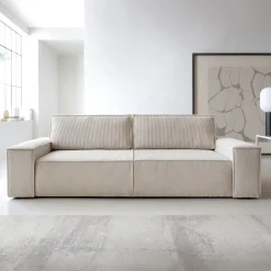 Garnero Arredamenti Divani Letto|Divani Letto-Divano letto 3 posti 257x106cm velluto a coste beige Snuggle Velluto a Coste Poso Beige