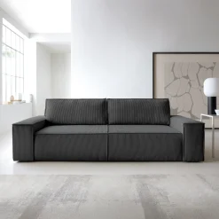 Garnero Arredamenti Divani Letto|Divani Letto-Divano letto 3 posti 257x106cm velluto a coste antracite Snuggle Velluto a Coste Poso Antracite