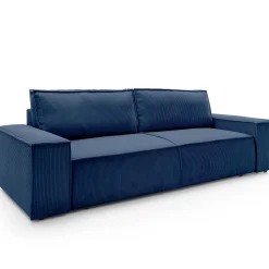 Garnero Arredamenti Divani Letto|Divani Letto-Divano letto 3 posti 257x106cm velluto a coste blu Snuggle Velluto a Coste Poso Blu