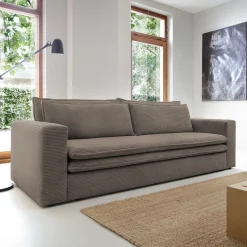 Garnero Arredamenti Divani Letto|Divani Letto-Divano letto 3 posti 244x95cm velluto a coste marrone Restful Velluto a Coste Poso Marrone