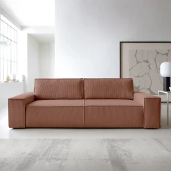 Garnero Arredamenti Divani Letto|Divani Letto-Divano letto 3 posti 257x106cm velluto a coste rosa Snuggle Velluto a Coste Poso Rosa