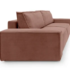 Garnero Arredamenti Divani Letto|Divani Letto-Divano letto 3 posti 257x106cm velluto a coste rosa Snuggle Velluto a Coste Poso Rosa