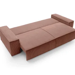 Garnero Arredamenti Divani Letto|Divani Letto-Divano letto 3 posti 257x106cm velluto a coste rosa Snuggle Velluto a Coste Poso Rosa