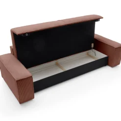 Garnero Arredamenti Divani Letto|Divani Letto-Divano letto 3 posti 257x106cm velluto a coste rosa Snuggle Velluto a Coste Poso Rosa