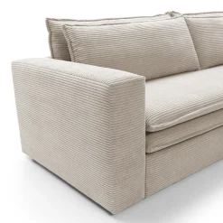 Garnero Arredamenti Divani Letto|Divani Letto-Divano letto 3 posti 244x95cm velluto a coste beige Restful Velluto a Coste Poso Beige