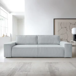 Garnero Arredamenti Divani Letto|Divani Letto-Divano letto 3 posti 257x106cm velluto a coste grigio chiaro Snuggle Velluto a Coste Poso Grigio