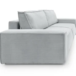 Garnero Arredamenti Divani Letto|Divani Letto-Divano letto 3 posti 257x106cm velluto a coste grigio chiaro Snuggle Velluto a Coste Poso Grigio