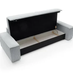 Garnero Arredamenti Divani Letto|Divani Letto-Divano letto 3 posti 257x106cm velluto a coste grigio chiaro Snuggle Velluto a Coste Poso Grigio