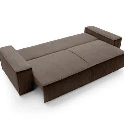 Garnero Arredamenti Divani Letto|Divani Letto-Divano letto 3 posti 257x106cm velluto a coste marrone Snuggle Velluto a Coste Poso Marrone