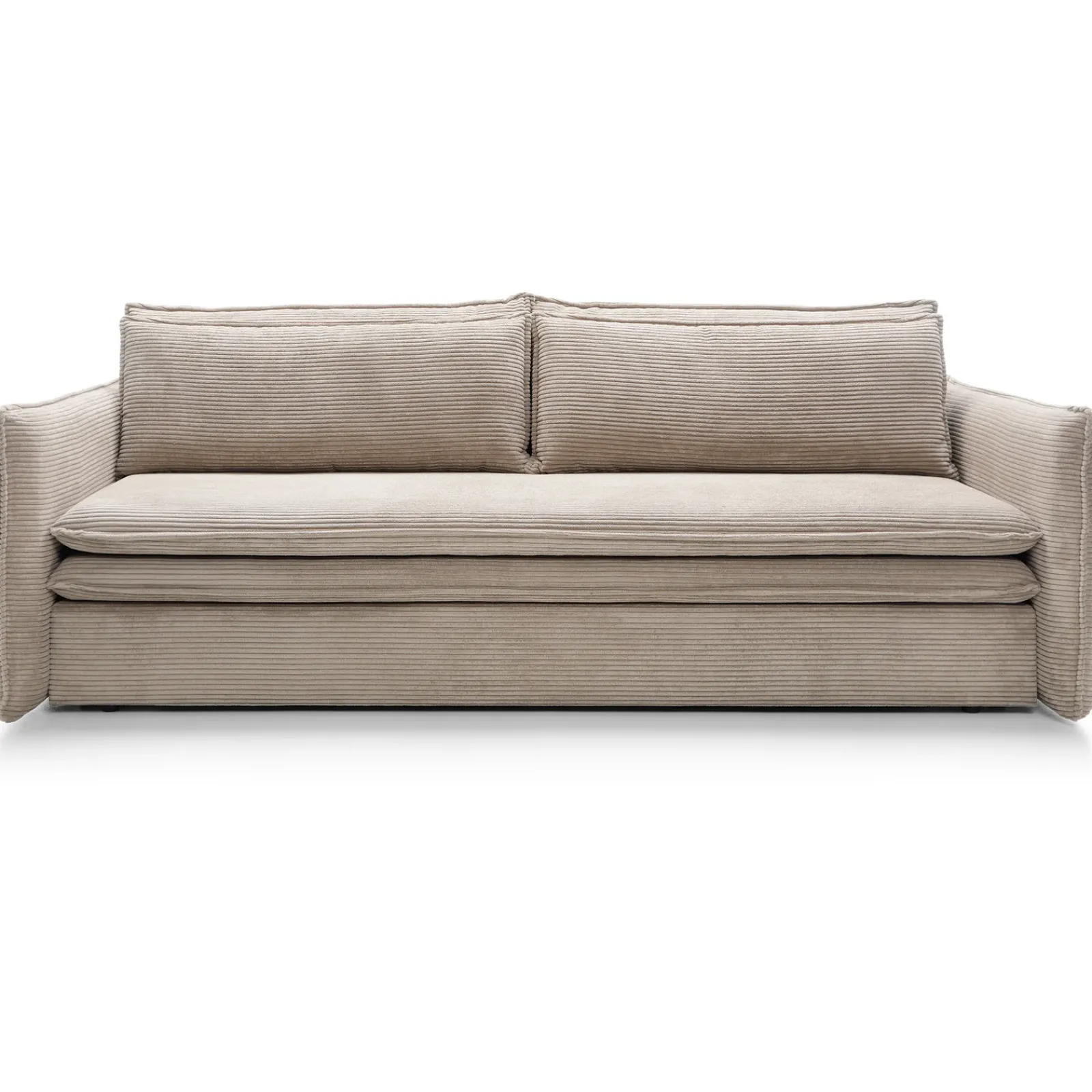 Garnero Arredamenti Divani Letto|Divani Letto-Divano letto 3 posti 229x103cm velluto a coste tortora Softure