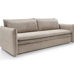 Garnero Arredamenti Divani Letto|Divani Letto-Divano letto 3 posti 229x103cm velluto a coste tortora Softure