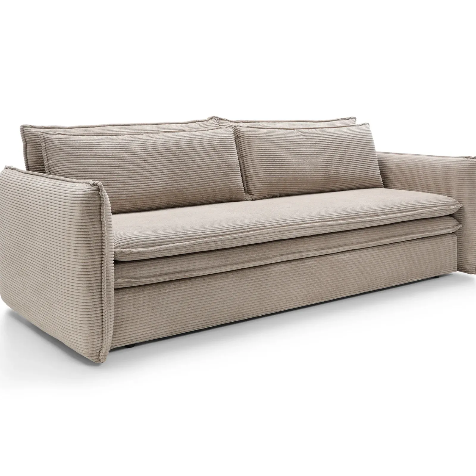 Garnero Arredamenti Divani Letto|Divani Letto-Divano letto 3 posti 229x103cm velluto a coste tortora Softure