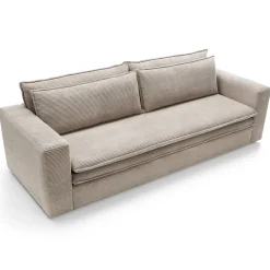 Garnero Arredamenti Divani Letto|Divani Letto-Divano letto 3 posti 244x95cm velluto a coste tortora Restful Velluto a Coste Poso Tortora