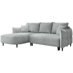 Garnero Arredamenti Divani Angolari|Divani Letto-Divano letto angolare 3 posti 244x165cm tessuto grigio Lollypop Tessuto Peluche Onega Grigio