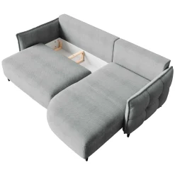 Garnero Arredamenti Divani Angolari|Divani Letto-Divano letto angolare 3 posti 244x165cm tessuto grigio Lollypop Tessuto Peluche Onega Grigio