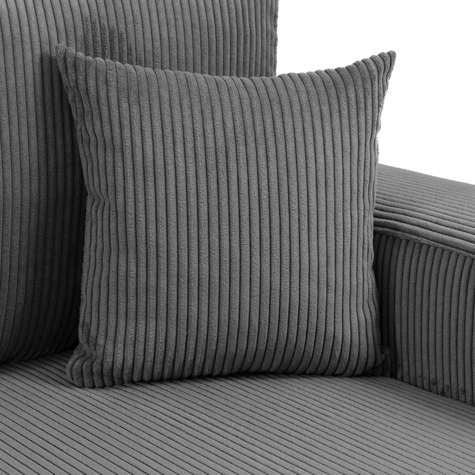 Garnero Arredamenti Divani Angolari|Divani Letto-Divano letto angolare 5 posti 312x145cm con contenitore a coste antracite Slurp Velluto Poso Antracite