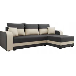 Garnero Arredamenti Divani Angolari|Divani Letto-Divano letto angolare 3 posti 237x139cm reversibile grigio beige Ponza Tessuto Treccia Fine Lux Grigio Beige