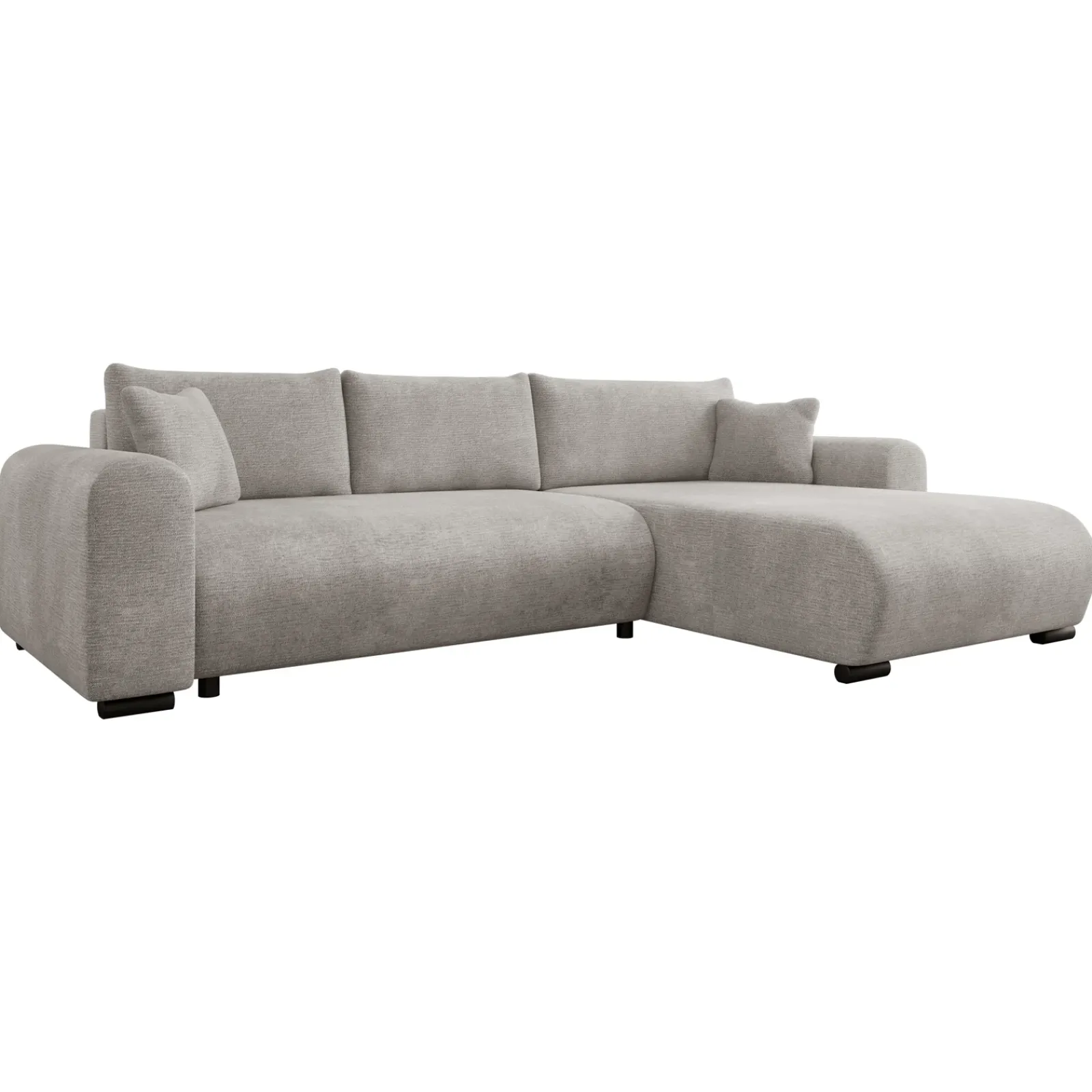 Garnero Arredamenti Divani Angolari|Divani Letto-Divano letto angolare 4 posti 285x188cm con contenitore imbottito tessuto grigio Soft Tessuto Wave Grigio