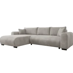 Garnero Arredamenti Divani Angolari|Divani Letto-Divano letto angolare 4 posti 285x188cm con contenitore imbottito tessuto grigio Soft Tessuto Wave Grigio