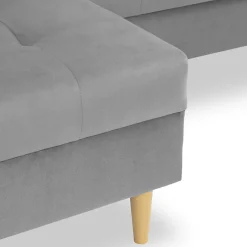 Garnero Arredamenti Divani Angolari|Divani Letto-Divano letto angolare 3 posti 231x147cm con box contenitore grigio Venezia