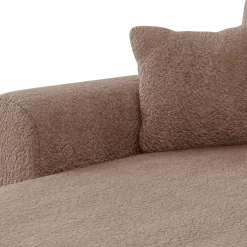 Garnero Arredamenti Divani Angolari|Divani Letto-Divano letto angolare 4 posti 285x188cm con contenitore tessuto bouclé marrone chiaro Soft Tessuto Bouclè Marrone Chiaro