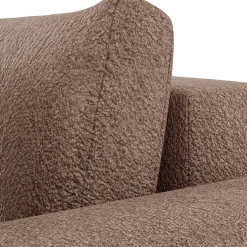 Garnero Arredamenti Divani Angolari|Divani Letto-Divano letto angolare 4 posti 285x188cm con contenitore tessuto bouclé marrone chiaro Soft Tessuto Bouclè Marrone Chiaro